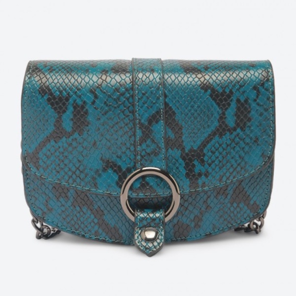 Like New Blue Black Snake Print Crossbody bag - Picture 2 of 5